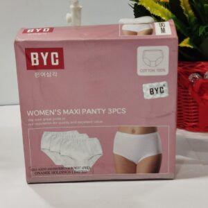3-pack of white BYC women’s maxi panties
